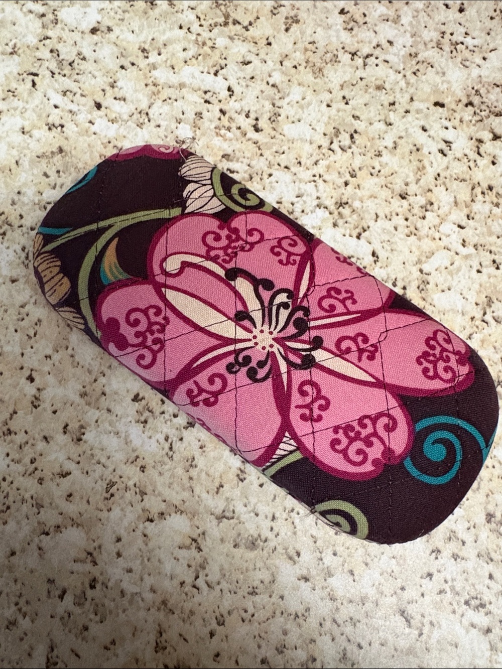 Vera Bradley Pink Floral Quilted Eyeglass Case